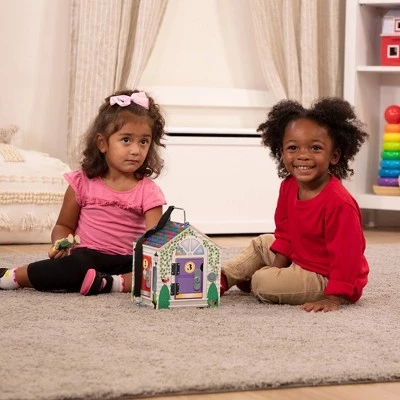 Melissa & Doug Melissa & Doug Take-Along Wooden Doorbell Dollhouse - Doorbell Sounds, Keys, 4 Poseable Wooden Dolls 7 Melissa & Doug Melissa & Doug Take-Along Wooden Doorbell Dollhouse - Doorbell Sounds, Keys, 4 Poseable Wooden Dolls - Image 6