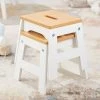 Melissa & Doug Melissa & Doug Wooden Stools - Set of 2 - White/Natural