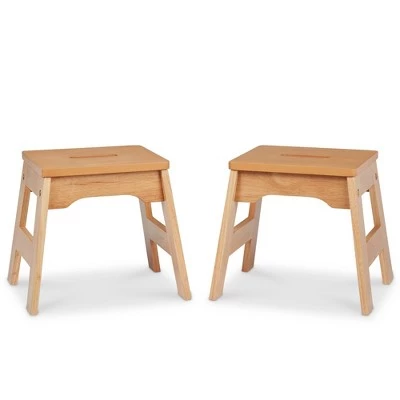 Melissa & Doug Melissa & Doug Wooden Stools - Set of 2 - Natural 4 Melissa & Doug Melissa & Doug Wooden Stools - Set of 2 - Natural - Image 2