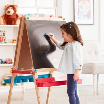 Melissa & Doug Melissa & Doug Deluxe Standing Art Easel - Dry-Erase Board, Chalkboard, Paper Roller 5 Melissa & Doug Melissa & Doug Deluxe Standing Art Easel - Dry-Erase Board, Chalkboard, Paper Roller - Image 4
