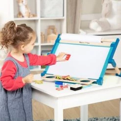 Melissa & Doug Melissa & Doug Double-Sided Magnetic Tabletop Art Easel - Dry-Erase Board and Chalkboard