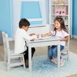 Melissa & Doug Melissa & Doug Wooden Table & Chairs - Gray -Melissa & Doug Sales 2022 unnamed file 1309