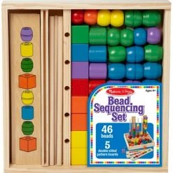 Melissa & Doug Melissa & Doug Bead Sequencing Set With 46 Wooden Beads and 5 Double-Sided Pattern Boards