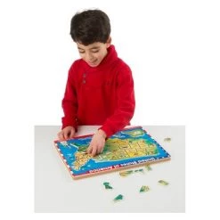 Melissa & Doug Melissa & Doug USA Map Sound Puzzle - Wooden Peg Puzzle With Sound Effects (40pc)