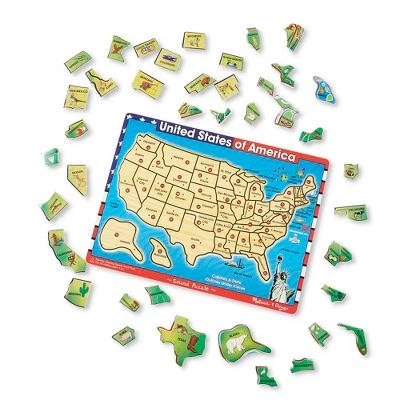 Melissa & Doug Melissa & Doug USA Map Sound Puzzle - Wooden Peg Puzzle With Sound Effects (40pc) 5 Melissa & Doug Melissa & Doug USA Map Sound Puzzle - Wooden Peg Puzzle With Sound Effects (40pc) - Image 3