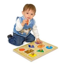 Melissa & Doug Melissa & Doug Deluxe Jumbo Knob Wooden Puzzle - Geometric Shapes (8pc)