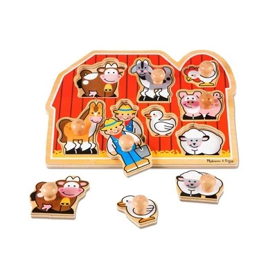 Melissa & Doug Melissa & Doug Farm Animals Jumbo Knob Wooden Puzzle (8pc) 3 Melissa & Doug Melissa & Doug Farm Animals Jumbo Knob Wooden Puzzle (8pc) - Image 2