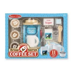 Melissa & Doug Melissa & Doug 11-Piece Brew and Serve Wooden Coffee Maker Set - Play Kitchen Accessories -Melissa & Doug Sales 2022 unnamed file 1705
