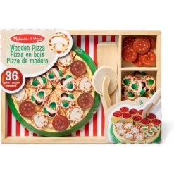 Melissa & Doug Melissa & Doug Pizza Party Wooden Play Food Set With 18Toppings