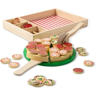 Melissa & Doug Melissa & Doug Pizza Party Wooden Play Food Set With 18Toppings 4 Melissa & Doug Melissa & Doug Pizza Party Wooden Play Food Set With 18Toppings - Image 2