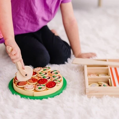 Melissa & Doug Melissa & Doug Pizza Party Wooden Play Food Set With 18Toppings 6 Melissa & Doug Melissa & Doug Pizza Party Wooden Play Food Set With 18Toppings - Image 4