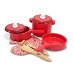 Melissa & Doug Melissa & Doug Deluxe Wooden Kitchen Accessory Set - Pots & Pans (8pc) -Melissa & Doug Sales 2022 unnamed file 1720