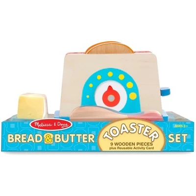 Melissa & Doug Melissa & Doug Bread and Butter Toaster Set (9pc) - Wooden Play Food and Kitchen Accessories 3 Melissa & Doug Melissa & Doug Bread and Butter Toaster Set (9pc) - Wooden Play Food and Kitchen Accessories