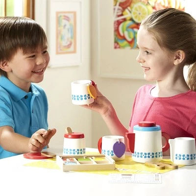 Melissa & Doug Melissa & Doug 22-Piece Steep and Serve Wooden Tea Set - Play Food and Kitchen Accessories 4 Melissa & Doug Melissa & Doug 22-Piece Steep and Serve Wooden Tea Set - Play Food and Kitchen Accessories - Image 2