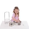 Melissa & Doug Melissa & Doug Stainless Steel Pretend Play Tea Set and Storage Rack (11pc)