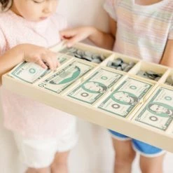 Klutz Melissa & Doug Play Money Set - Educational Toy With Paper Bills and Plastic Coins (50 of each denomination) and Wooden Cash Drawer for Storage -Melissa & Doug Sales 2022 unnamed file 2027