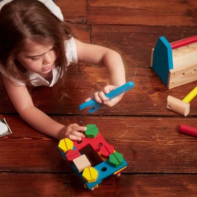 Melissa & Doug Melissa & Doug Take-Along Tool Kit Wooden Construction Toy (24pc) 6 Melissa & Doug Melissa & Doug Take-Along Tool Kit Wooden Construction Toy (24pc) - Image 5