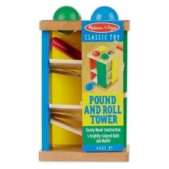Melissa & Doug Melissa & Doug Deluxe Pound and Roll Wooden Tower Toy With Hammer