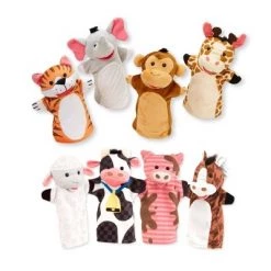Melissa & Doug Melissa & Doug Animal Hand Puppets (Set of 2, 4 animals in each) - Zoo Friends and Farm Friends -Melissa & Doug Sales 2022 unnamed file 2184