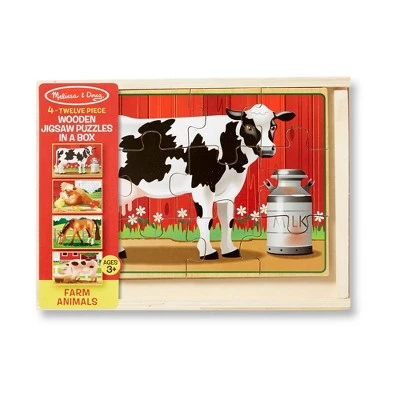 Melissa & Doug Melissa & Doug Farm 4-in-1 Wooden Jigsaw Puzzles in a Storage Box (48pc total) 3 Melissa & Doug Melissa & Doug Farm 4-in-1 Wooden Jigsaw Puzzles in a Storage Box (48pc total) - Image 2