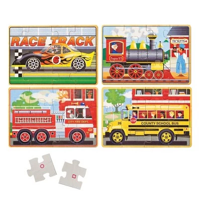 Melissa & Doug Melissa & Doug Vehicles 4-in-1 Wooden Jigsaw Puzzles in a Storage Box - 49pc 4 Melissa & Doug Melissa & Doug Vehicles 4-in-1 Wooden Jigsaw Puzzles in a Storage Box - 49pc - Image 3