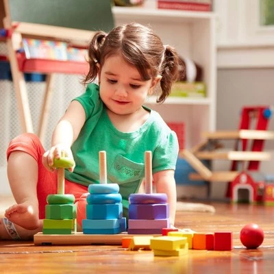 Melissa & Doug Melissa & Doug Geometric Stacker - Wooden Educational Toy 3 Melissa & Doug Melissa & Doug Geometric Stacker - Wooden Educational Toy