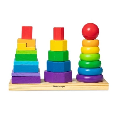 Melissa & Doug Melissa & Doug Geometric Stacker - Wooden Educational Toy 4 Melissa & Doug Melissa & Doug Geometric Stacker - Wooden Educational Toy - Image 2