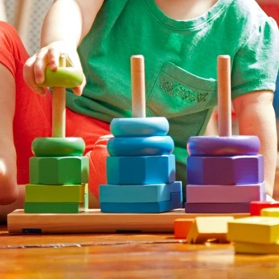 Melissa & Doug Melissa & Doug Geometric Stacker - Wooden Educational Toy 5 Melissa & Doug Melissa & Doug Geometric Stacker - Wooden Educational Toy - Image 3