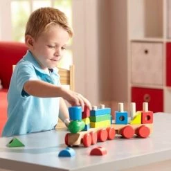 Melissa & Doug Melissa & Doug Stacking Train - Classic Wooden Toddler Toy (18pc)