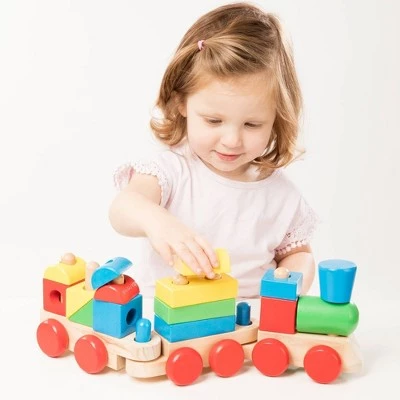 Melissa & Doug Melissa & Doug Stacking Train - Classic Wooden Toddler Toy (18pc) 4 Melissa & Doug Melissa & Doug Stacking Train - Classic Wooden Toddler Toy (18pc) - Image 2