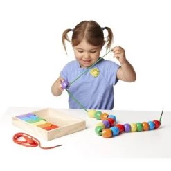 Melissa & Doug Melissa & Doug Primary Lacing Beads - Educational Toy With 30 Wooden Beads and 2 Laces