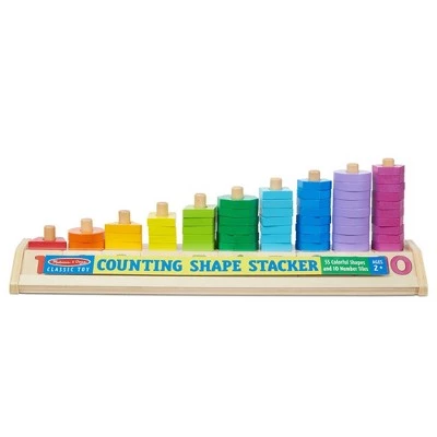 Melissa & Doug Melissa & Doug Counting Shape Stacker - Wooden Educational Toy With 55 Shapes and 10 Number Tiles 4 Melissa & Doug Melissa & Doug Counting Shape Stacker - Wooden Educational Toy With 55 Shapes and 10 Number Tiles - Image 2