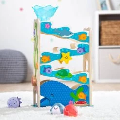 Melissa & Doug Melissa & Doug Rollables Wooden Ocean Slide Infant and Toddler Toy (5pc) -Melissa & Doug Sales 2022 unnamed file 2404