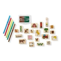 Melissa & Doug Melissa & Doug Stamp-a-Scene Wooden Stamp Set: Farm - 20 Stamps, 5 Colored Pencils, and 2-Color Stamp Pad -Melissa & Doug Sales 2022 unnamed file 2449
