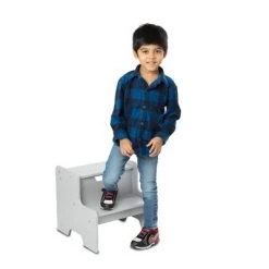 Melissa & Doug Melissa & Doug Wooden Step Stool - Gray -Melissa & Doug Sales 2022 unnamed file 2453