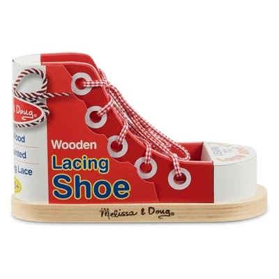 Melissa & Doug Melissa & Doug Deluxe Wood Lacing Sneaker - Learn to Tie a Shoe Educational Toy 4 Melissa & Doug Melissa & Doug Deluxe Wood Lacing Sneaker - Learn to Tie a Shoe Educational Toy - Image 2