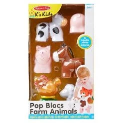 Melissa & Doug Melissa & Doug Pop Blocs Farm Animals Educational Baby Toy - 10pc