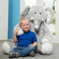 Melissa & Doug Melissa & Doug Gentle Elephant Jumbo 3' Stuffed Animal