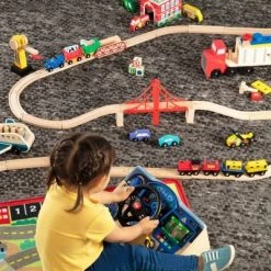 Melissa & Doug Melissa & Doug Vroom & Zoom Interactive Wooden Dashboard Steering Wheel Pretend Play Driving Toy