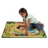 Melissa & Doug Melissa & Doug Round the Rails Train Rug With 3 Linking Wooden Train Cars (39 x 36 inches)