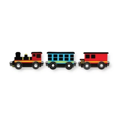Melissa & Doug Melissa & Doug Round the Rails Train Rug With 3 Linking Wooden Train Cars (39 x 36 inches) 6 Melissa & Doug Melissa & Doug Round the Rails Train Rug With 3 Linking Wooden Train Cars (39 x 36 inches) - Image 4