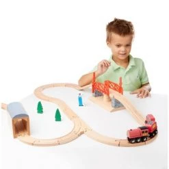 Melissa & Doug Melissa & Doug Swivel Bridge Wooden Train Set (47pc) -Melissa & Doug Sales 2022 unnamed file 2835