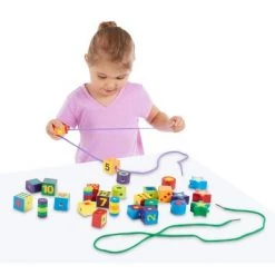 Melissa & Doug Melissa & Doug Deluxe Wooden Lacing Beads - Educational Activity With 27 Beads and 2 Laces