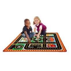Melissa & Doug Melissa & Doug Round The City Rescue Rug With 4 Wooden Vehicles (39 x 36 inches)