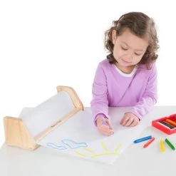 Melissa & Doug Melissa & Doug Wooden Tabletop Paper Roll Dispenser With White Bond Paper (12 inches x 75 feet)