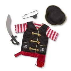 Melissa & Doug Melissa & Doug Pirate Role Play Costume Dress-Up Set With Hat, Sword, and Eye Patch