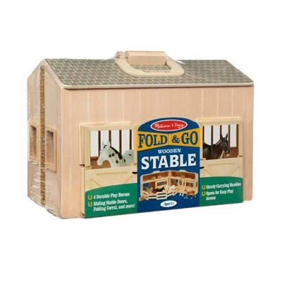 Melissa & Doug Melissa & Doug Fold and Go Wooden Horse Stable Dollhouse With Handle and Toy Horses (11 pc) 2 Melissa & Doug Melissa & Doug Fold and Go Wooden Horse Stable Dollhouse With Handle and Toy Horses (11 pc)