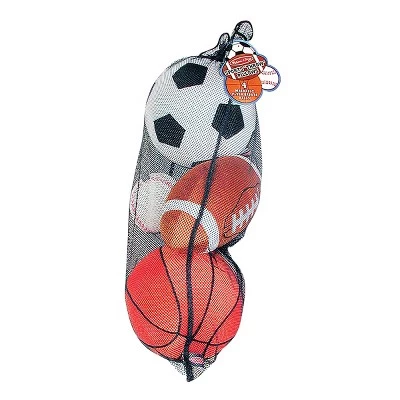 Melissa & Doug Melissa & Doug Sports Throw Pillows With Mesh Storage Bag - Plush Basketball, Baseball, Soccer Ball, and Football 4 Melissa & Doug Melissa & Doug Sports Throw Pillows With Mesh Storage Bag - Plush Basketball, Baseball, Soccer Ball, and Football - Image 4