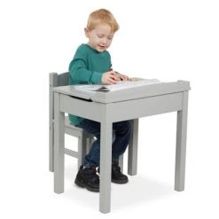 Melissa & Doug Melissa & Doug Wooden Child's Lift-Top Desk and Chair - Gray -Melissa & Doug Sales 2022 unnamed file 784