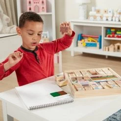 Melissa & Doug Deluxe Wooden Stamp Set - Animals